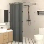 Toilet Non-porous Corner Magnetic Folding Invisible Shower Curtain Waterproof and Mildew-proof Thickened Shower Partition