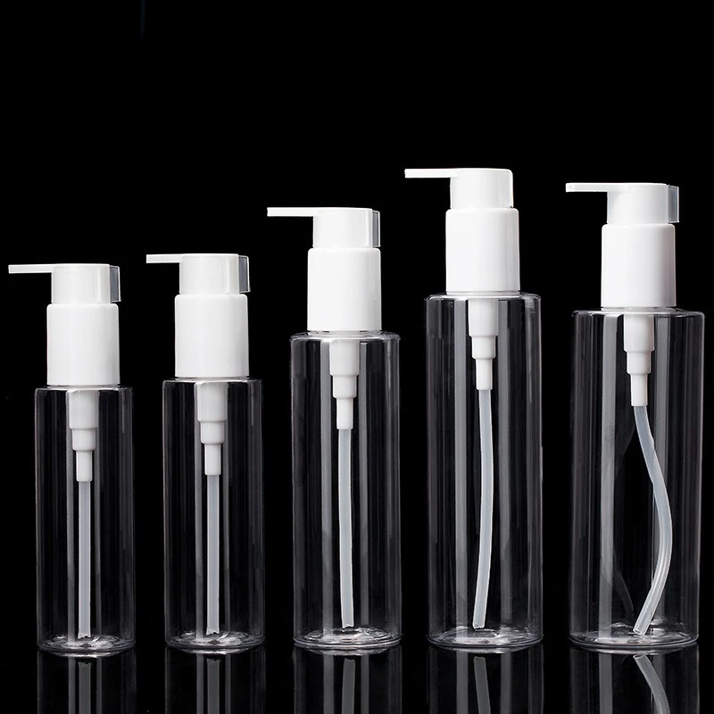 10/30/50pcs 100/120/150/200/250ML Transparent PET Lotion Bottle Plastic Body Lotion Shampoo Press Cosmetics Bottles Wholesale