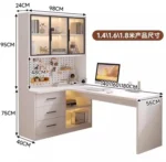 L Shaped Bookcase Integrated Computer Desk Corner Student Bedroom Home Simple Office Writing Desktop E-sports Computer Table
