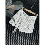 Ele Water-Soluble Lace Apron Skirt Multi-Layered Wear Ladies High Waist A-Line Skirt Slimming Butt Covering Design
