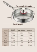 Uncoated 22-32cm frying pan, metal stainless steel frying pan, steak frying pan – styled in a modern Pots & Pans setting