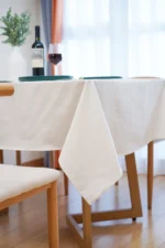 Nordic White Tablecloth Cotton Linen Map Rectangle Round Table Cloth Soft Cover Lace Tassel Outdoor Picnic Blanket for