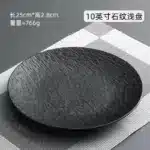 Black dish ceramic plate disc white Western restaurant tableware Barbecue grilled meat serving plate Ceramic frosted steak