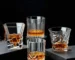 Elegant lead free wine glasses set on a wooden table