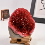 1PC Classic Red Geode Cluster - Perfect for Home and Office Decor, Unique Gift, Suitable for Halloween and Christmas