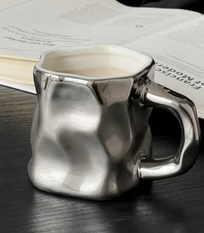 Creative Irregular Pitted Ceramic Coffee Cup 30ml Afternoon Tea Dessert Tea Cup Simple Office Mug Couple Mug Gift Home Decor