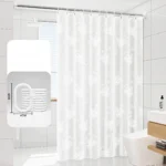 Shower Curtain White Floral Printed 200cm Bathroom Shower Curtains Pvea Fabric Luxury Romatic Style Waterproof Bathroom