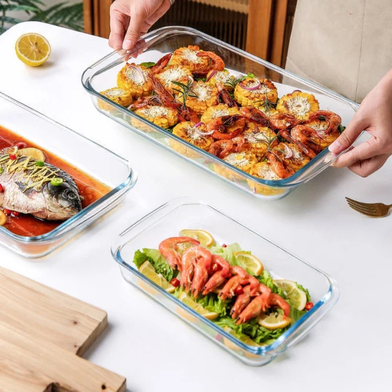 S31bbb06263b6447b9e0544f9c3749a0dK.webp Bakeware Glass Platter for Oven Baking Tray Baking Tools and Accessories Kitchen Utensil Cooking Utensils Gadgets Dishes Pans - Image 1