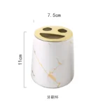 Matte Gold Ceramics Bathroom Set Decor Soap Dispenser Toothbrush Holder cup Soap Dish tray Mouthwash Cup bathroom Washing