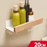 Beech wood bathroom storage rack wall mounted light luxury living room non perforated bathroom storage rack bathroom shelf