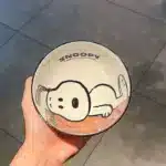 Snoopy 4 Pieces Ceramic Bowl Set 2025 New Style Under Glaze Color Cute Cartoon Pattern Home Noodle Rice Tableware For Kids
