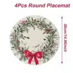 4pcs Christmas Vintage Placemat Merry Christmas Party Decoration 2025 Xmas Santa Claus Placemat Navidad Natal New Year Gift