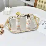 Luxury Gold Silver Serving Tray Middle Eastern Style Decorative Fruit Jewelry Dessert Nut Snack Plate For Home Room Display