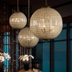 Vintage Crystal Pendant Light Luxury Copper Chandelier for Living Room Villa Dining Room Home Decoration Hanging Lamp