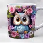 3D cute owl mug 11oz creative coffee mug bird lover friends christmas gift mug home juice cup – top view