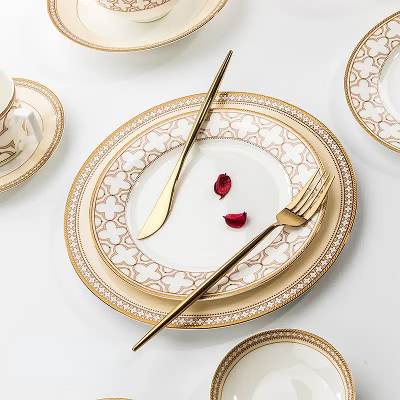 Delicate Bone China Bowl Saucer Luxury Gold-plated Dinner Plate Coffee Cup Hotel Restaurant Delicate Bone China Bowl Saucer Luxury Gold-plated Dinner Plate Coffee Cup Hotel Restaurant Dinnerware Dinner Cooking Fish