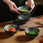 4.5inch Japanese Ceramic Rice Bowl Porcelain Dishes Pretty Restaurant Table Top items Soup Noodles Sauce Bowls Dinnerware
