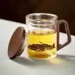400ml Glass Tea Mug With Wood Handle Chinese Heat Resistant Filter Tea Cups High Quality And Convenient Kung Fu Tea Set