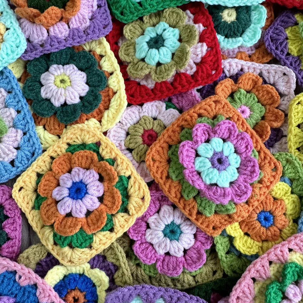 Colorful Handmade crochet table place mat pad cloth cup doily Coffee coaster Christmas flower placemat wedding kitchen 9.5CM