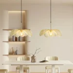 WabiSabi Japan Minimalist LED Ceiling Pendant Light Fabric Flower Chandelier Home Decoration Hotel Restaurant Island Indoor