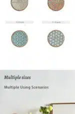 Hand Woven Round Placemat INS Table Decors Rattan weaving TableMats for Dining Room – angled view