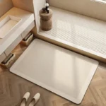 Bathroom Carpet Non-slip Strong Absorbent Floor Mats Home Decor Beige Stripes Bath Mat Toilet Entrance Area Rug Alfombra De