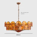 Nordic Style Designer Led Chandelier Restaurant Study Living Room Colored Glass Pendant Light Luxury Postmodern Indoor