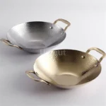 Double Ear Bar Cauldron Commercial round bottom pot Small Hot Pots Thickened creative stainless steel dry pot Pot cub Golden - Image 19