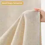 Linen Shower Curtain Beige Boho Farmhouse Shower Curtains for Bathroom Natural Cloth Cotton Fabric Liner Cream – close-up
