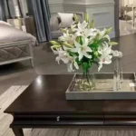 Minimalist coffee table with metal frame in a modern living room setting, Goldoma