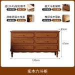 Minimalist oak wood dressing table with mirror, stool, and six drawers in a modern bedroom setting
