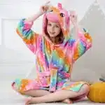 Blue Dinosaur Bath Robe for Boys 3 4 5 6 7 8 9 10 11 12 Years Shark Kids Bath Towel Robe Kigurumi Winter Baby Girls Bathrobe