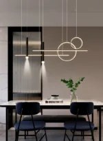White spherical pendant light as a focal point in a cozy dining nook.