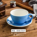 Creative Color 150ml Espresso Cup with Saucer Home Dessert Plate Tea Cup Couple Mug Gift Office Mug Tabletop Decoration