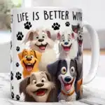 life is better with dogs coffee mug 11oz ceramic home tea cup friends birthday gift mug – base detail