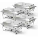 Chafing Dish Buffet Set 8QT Electric Stainless Steel 2/4/6Pack Full Size Pans Food Warmer Chafing Fuel Holder for Party Catering - Image 2