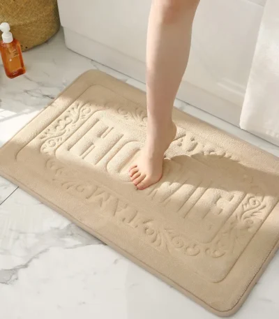 Inyahome High Quality Rectangle Bath Mat Bathroom Bedroom Non-slip Mats Foam Rug Shower Carpet for Bathroom Kitchen Bedroom