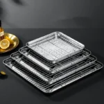 Golden Square Stainless Steel Food Service Tray plate set Nonstick Bakeware Fruit Cookie Bread Plate Kitchen Storage Container - Image 40