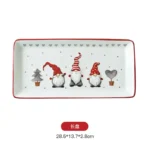 Nordic Santa Claus Ceramic Dishes and Tableware Relief Rice Salad Bowl Western Style Flat Plate Cup Teapot – angled view