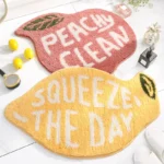 Peach and Lemon Shaped Bathroom Rugs Absorbent Quick-drying Bath Mat Micro-fiber Bathroom Door Mats with Strong Non-slip