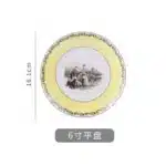 Nordic retro European tableware porcelain plates cups saucers pots high-end luxury sets creative home gifts – angled view