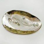 Natural Shell Tray With Golden Metal Edge Mother of Pearl Restaurant Serving Plate Dish Bowl Jewelry Holder Photography