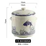 Ceramic Stew Pot Japan Plum Blossom Stew Bowl Double Lid Stewed Bird's Nest Steamed Egg Double Handle Egg Cup Kitchen