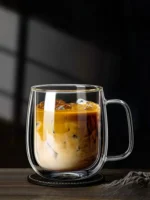 250/350/450ml Double Wall Glass Coffee Cup High Borosilicate Glass Mug Heat Resistant Coffee Milk Juice Water Cups with