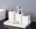 Minimalist Volakas White Natural Marble Set for Bathroom Luxury Soap Dispenser Toothbrush Holder Tray Bathroom Set