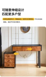 Goldoma ash wood dressing table with mirror and six drawers in a bedroom setting