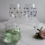 Colorful Stones Dots Glass Cup High Borosilicate Glass Transparent Drink Water Cup Milk Coffee Juice Glass
