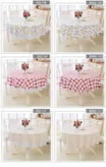 PVC Hotel Waterproof and Oil Proof Large Round Tablecloth Hotel Plastic Round Table Cloth Wash Free and Scald Proof Table