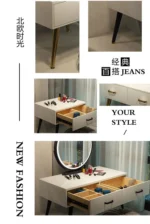 Goldoma modern Morocco dressing table with jewelry storage - minimalist makeup shelf and ornament organizer for bedroom