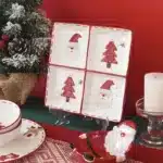 Creative Christmas Ceramic Cookies Jar Rectangular Dinner Plate Round Santa Claus Tableware Household Dessert Fruit Snack